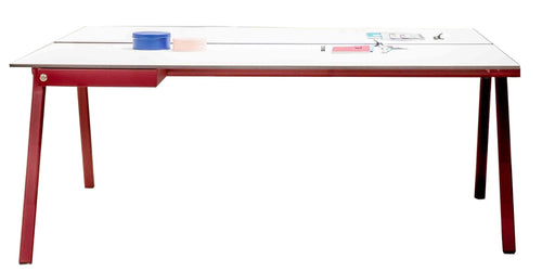 Scrivanie contrapposte con struttura metallica e top in melaminico operative cm. 140/160/180x80x75h