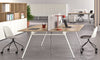 Scrivanie contrapposte con struttura metallica e top in melaminico operative cm. 140/160/180x80x75h