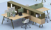 Scrivanie contrapposte con struttura metallica e top in melaminico operative cm. 140/160/180x80x75h