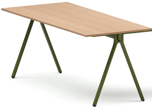 Scrivania per ufficio con piano in melaminico e gambe in acciaio cm. 100/120/140/160/180/200 x80x75h