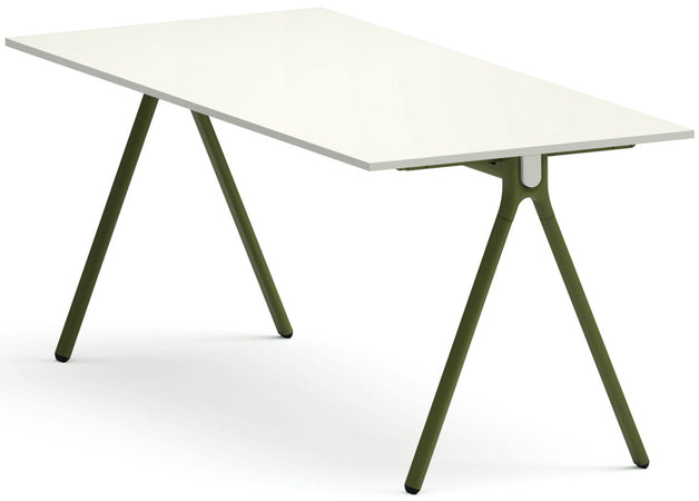 Scrivania per ufficio con piano in melaminico e gambe in acciaio cm. 100/120/140/160/180/200 x80x75h