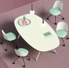 Tavolo da riunione con struttura metallica e piano in melaminico cm. 244/297x128x75h