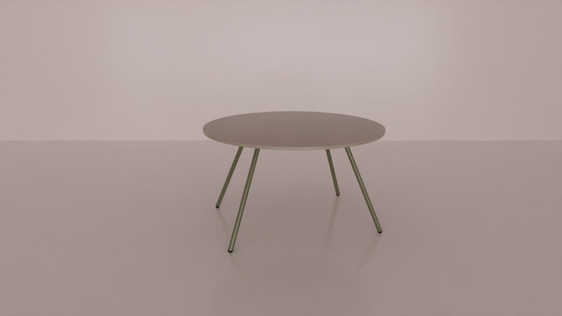 Tavolo rotondo per sala riunione con piano melaminico e struttura metallica cm. 120/160x75h