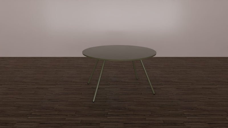Tavolo rotondo per sala riunione con piano melaminico e struttura metallica cm. 120/160x75h