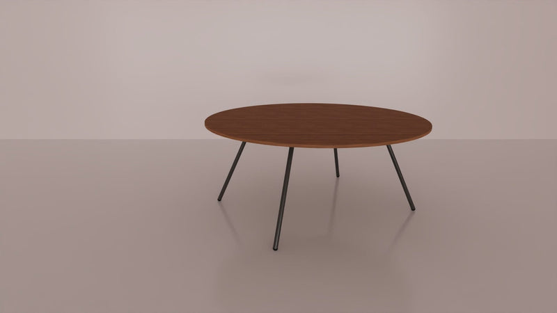 Tavolo rotondo per sala riunione con piano melaminico e struttura metallica cm. 120/160x75h