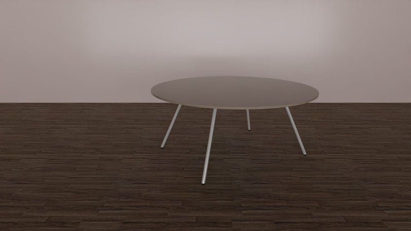 Tavolo rotondo per sala riunione con piano melaminico e struttura metallica cm. 120/160x75h