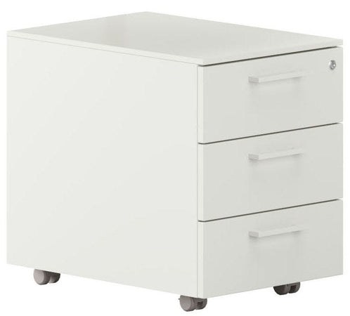 Cassettiera su ruote a 3 cassetti in melaminico con serratura cm. 41,8x57x55,8h
