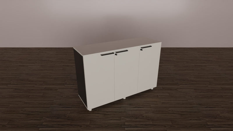Libreria con 3 ante in vari colori in melaminico per ufficio operativo cm. 120x40x76h