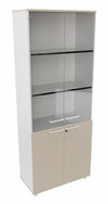 Libreria da ufficio con ante in vetro o melaminico a scelta, in vari colori cm. 80x40x198,8h