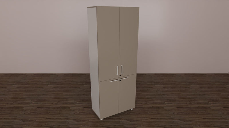 Libreria da ufficio con ante in vetro o melaminico a scelta, in vari colori cm. 80x40x198,8h