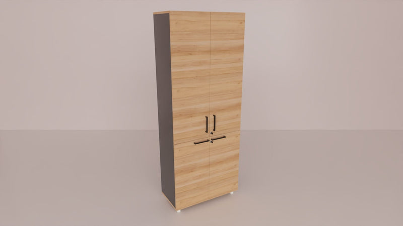 Libreria da ufficio con ante in vetro o melaminico a scelta, in vari colori cm. 80x40x198,8h