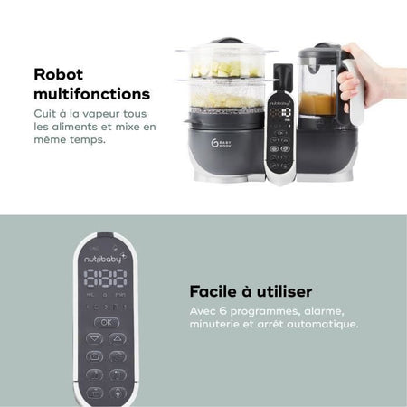 BABYMOOV Robot per alimenti per bambini Nutribaby (+) Grigio industriale