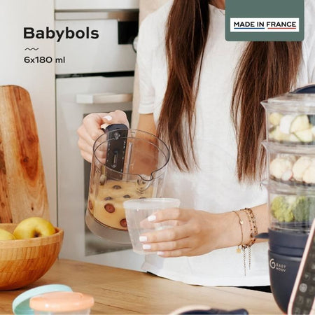 BABYMOOV Babybols Kit M - 6 x 180 ml - Vasetti di conservazione ermetici