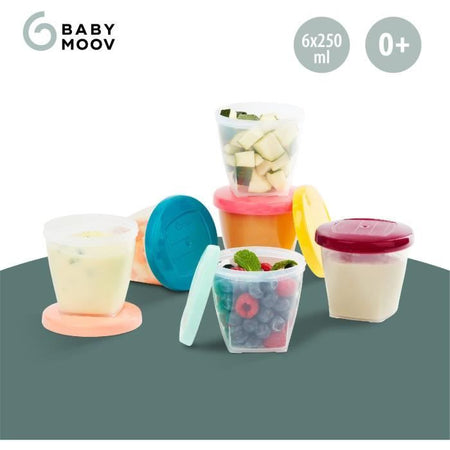 BABYMOOV Babybols Kit L - 6 x 250 ml - Vasetti di conservazione ermetici