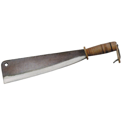 Manaresso con lama in acciaio forgiato e temprato, manico in cuoio da 32 cm