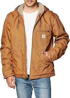Carhartt Men's Relaxed Fit Washed Duck Sherpa Lined Jacket Work Utility Outerwear