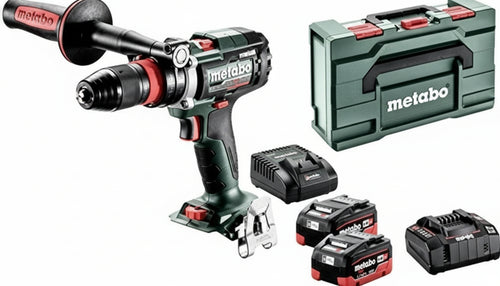 metabo BS 18 LTX-3 BL Q I Metal Cordless Drill - 18 V, 3-Speed, 130 Nm Torque - Quick Change Drill Chuck, Compact, Ideal for Metal Wood Steel - Includes 2 Batteries 5.5 Ah, Charger and MetaBOX
