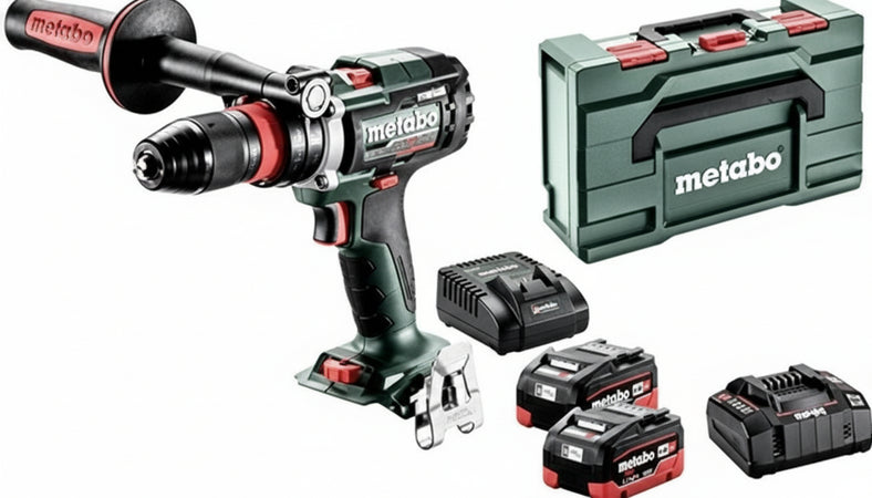 metabo BS 18 LTX-3 BL Q I Metal Cordless Drill - 18 V, 3-Speed, 130 Nm Torque - Quick Change Drill Chuck, Compact, Ideal for Metal Wood Steel - Includes 2 Batteries 5.5 Ah, Charger and MetaBOX