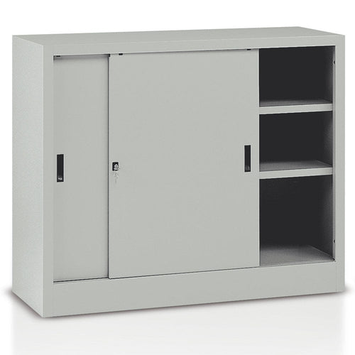 Armadio a porte scorrevoli in metallo verniciato da ufficio per archiviazione cm. 180x45x116h