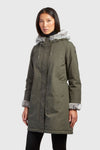 CANADIENS parka donna verde militare da donna
