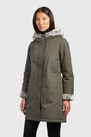 CANADIENS parka donna verde militare da donna