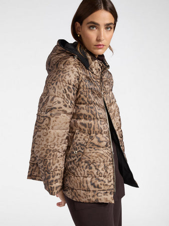 E.MIRO piumino reversibile donna leopardato da donna