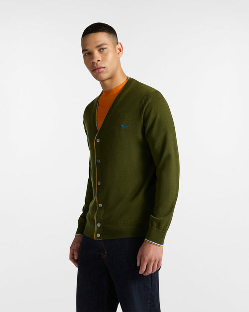 Harmont&blaine cardigan uomo verde da uomo