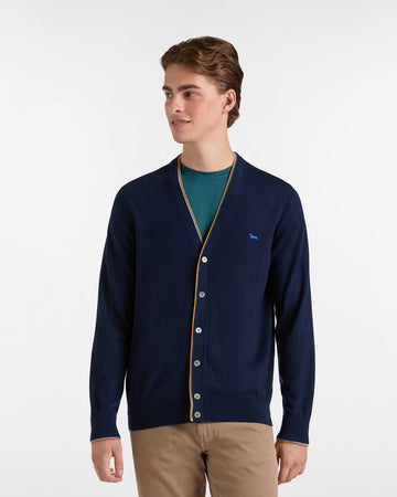 Harmont&amp;blaine cardigan uomo blu navy da uomo