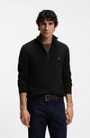 Hugo Boss maglia zip uomo nero da uomo