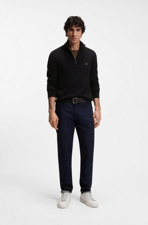 Hugo Boss maglia zip uomo nero da uomo