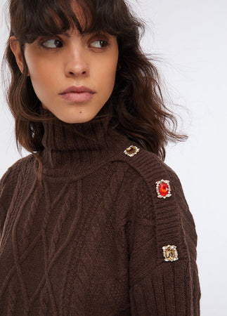 LIU JO maglia donna cioccolato da donna