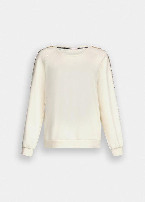 LIU JO felpa donna bianco latte da donna