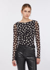 LIU JO t-shirt donna nero a pois da donna