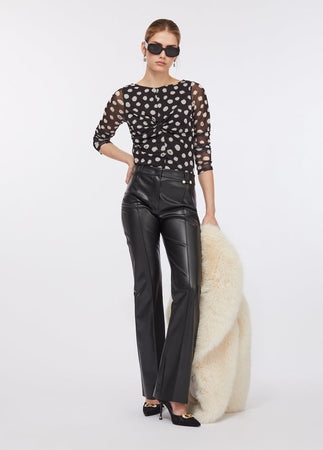 LIU JO t-shirt donna nero a pois da donna