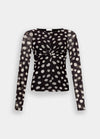 LIU JO t-shirt donna nero a pois da donna