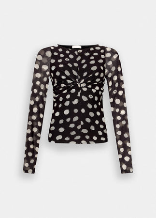 LIU JO t-shirt donna nero a pois da donna