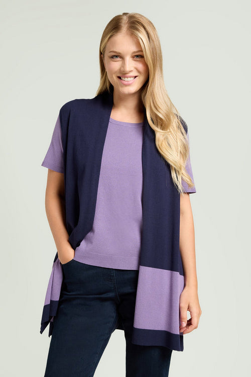L.VIOLA gilet donna malva da donna
