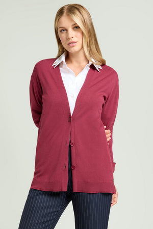 L.VIOLA cardigan donna rosso da donna