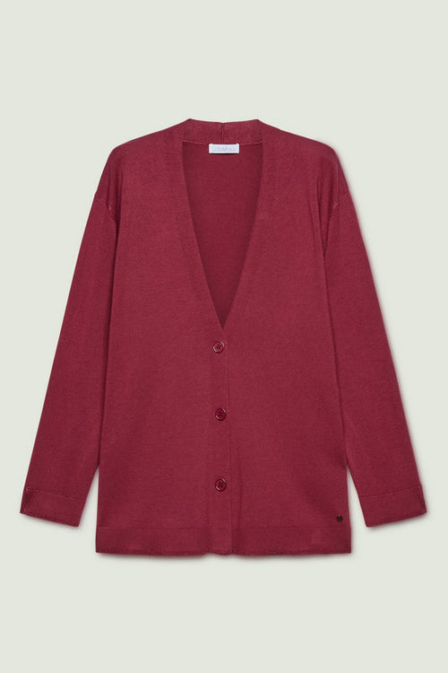 L.VIOLA cardigan donna rosso da donna