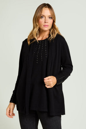 L.VIOLA cardigan donna nero da donna