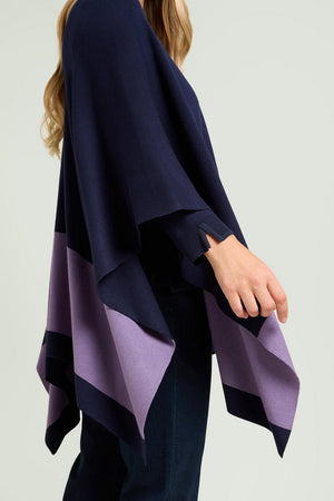 L.VIOLA mantella donna blu e malva da donna