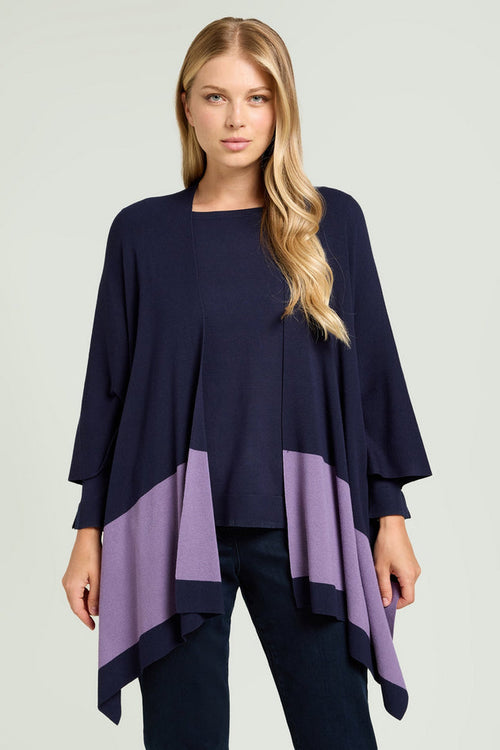 L.VIOLA mantella donna blu e malva da donna