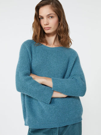 MAX MARA maglia donna petrolio da donna