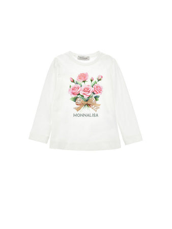 MONNALISA t-shirt bambina panna da bambino