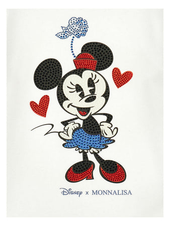 MONNALISA t-shirt bambina panna stampa minnie da bambino