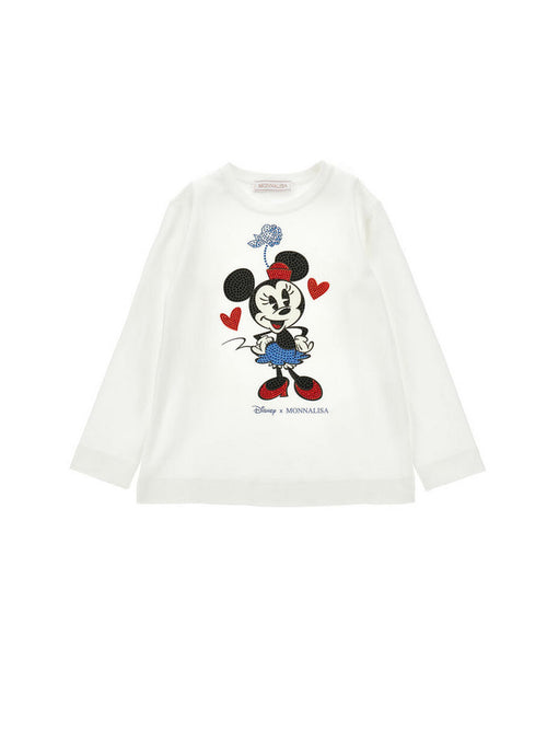 MONNALISA t-shirt bambina panna stampa minnie da bambino