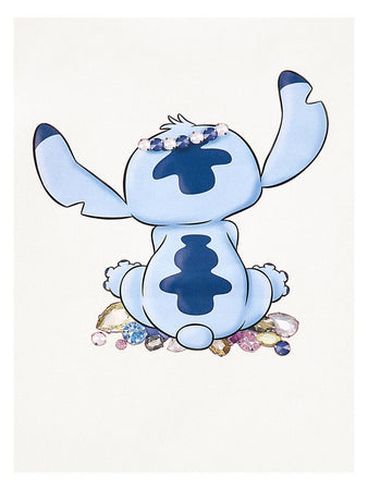 MONNALISA t-shirt bambina panna stampa stitch da bambino