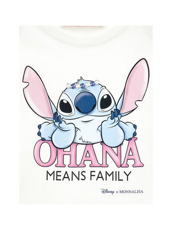 MONNALISA t-shirt bambina panna stampa stitch da bambino