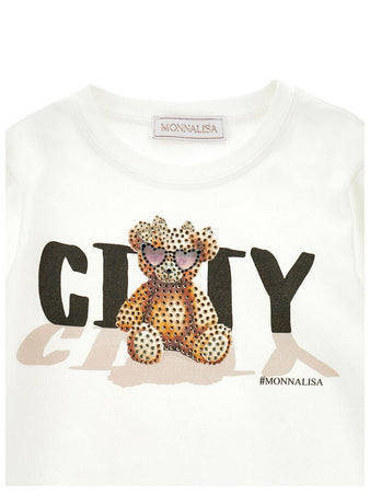 MONNALISA t-shirt bambina panna da bambino