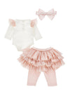 MONNALISA completo neonata panna e rosa da bambino